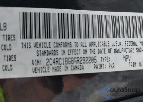 2016 Chrysler Town & Country Touring из США, поврежденный, VIN 2C4RC1BG8GR292205